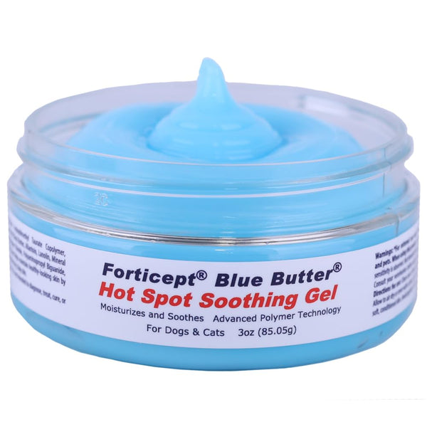 Forticept Dog Wound Care Blue Butter Gel, Hot Spot Treatment for Dogs, Itch Relief, Moisturizing, Prevents Infection, Scratches & Skin Ulcers, Cracked Paw Pads Gel, 3 Ounces (3 OZ)