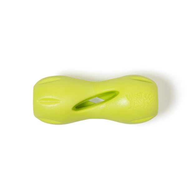 West Paw Qwizl Durable Zogoflex Dog Puzzle Toy for Mental Stimulation, and Enrichment - Treat Dispensing for Bully Sticks and Dental Sticks - Dishwasher Safe - Made in USA - Small - Granny Smith