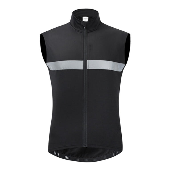 YYDM Windproof Bicycle Vest, Lightweight and Breathable Cycling Vest, Waterproof and Reflective, High Elasticity and Back Pocket Design, Used for Outdoor Sports,Black,M