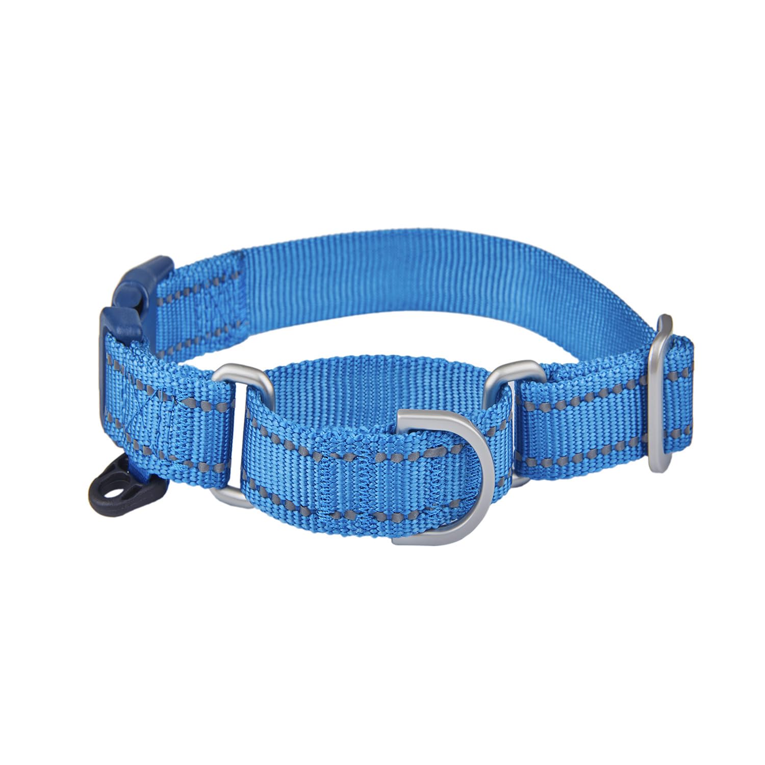 YUDOTE Reflective Martingale Collar for Dogs with Quick Snap Buckle Anti-Pull Nylon Safe Slip Collars for Easy Walking,Blue,Medium