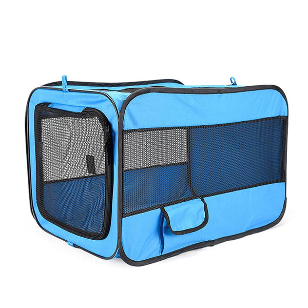 AGAOYU Dog Car Crate for Kia Sportage 1993–2025 2026 NQ5,Foldable Pet Travel Carrier with Seatbelt Pocket,Breathable Oxford Cloth Dog House for in-Car and Outdoor Use,Blue
