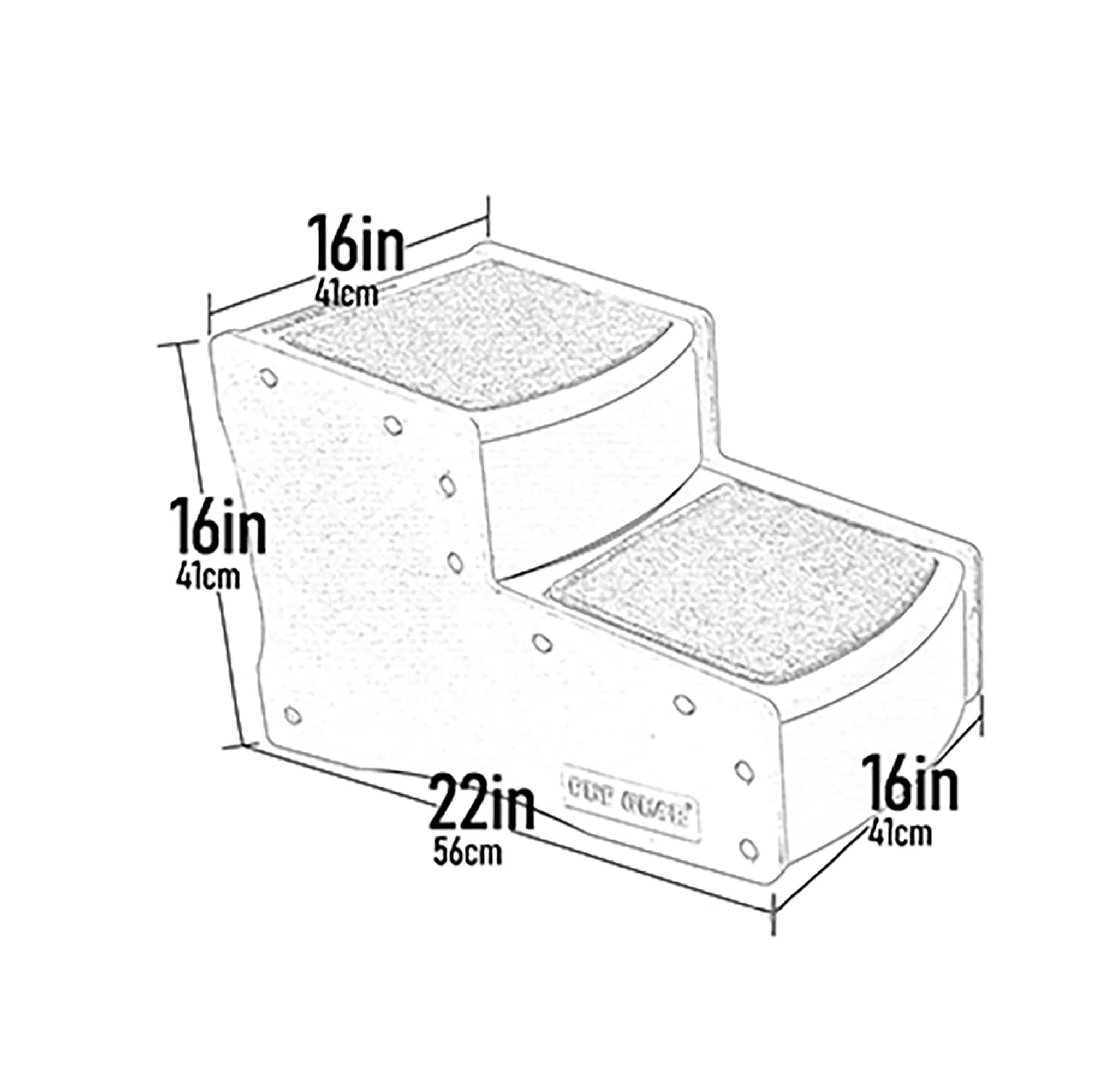 Pet Gear Easy Step II Pet Stairs, 2 Step for Cats/Dogs up to 150 Pounds, Portable, Removable Washable Carpet Tread, No Tools Required, Camel