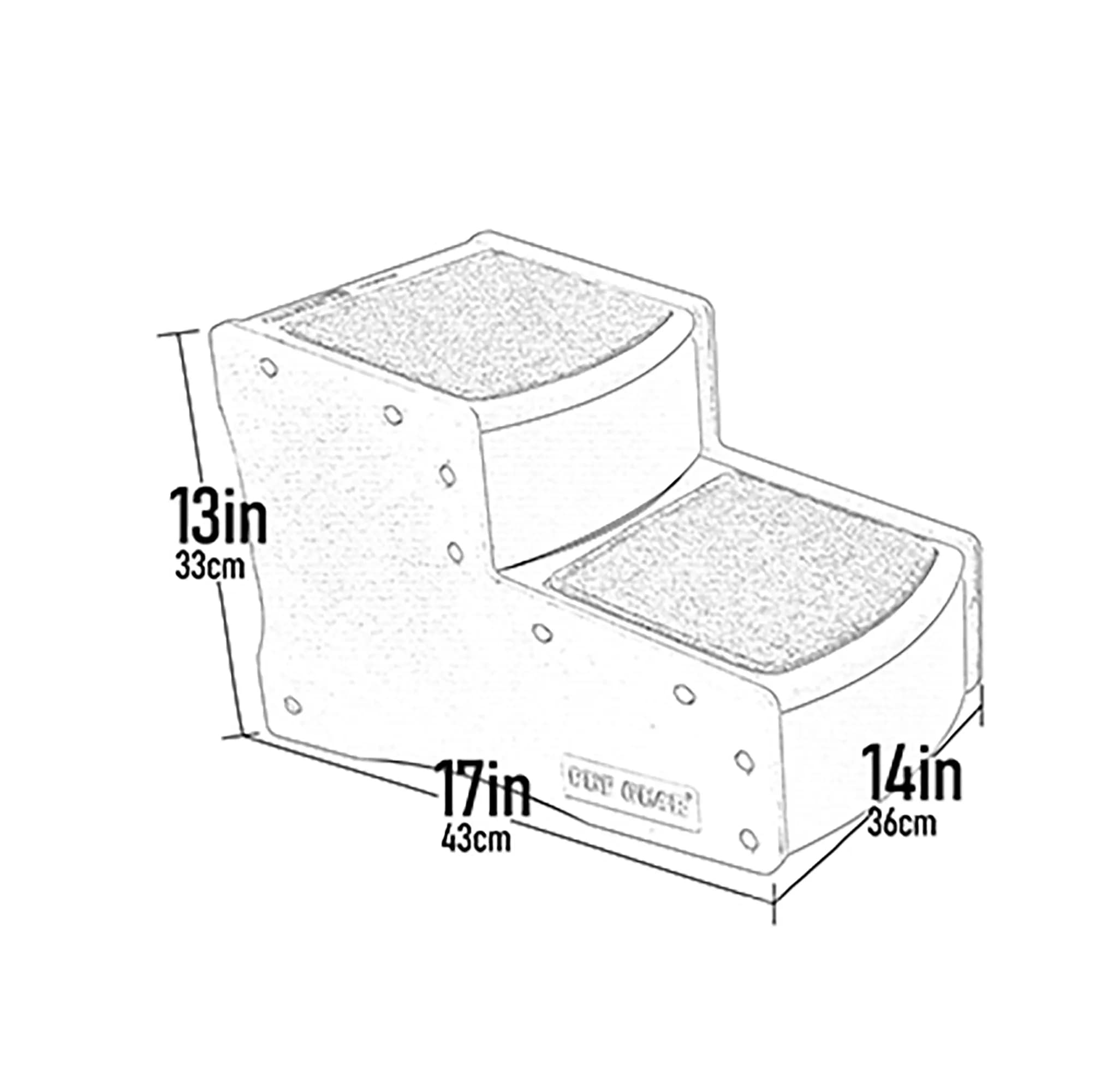 Pet Gear Easy Step II Pet Stairs, 2 Step for Cats/Dogs up to 75-pounds, Portable, Removable Washable Carpet Tread, No Tools Required, Available in 4 Colors