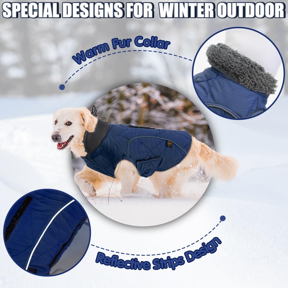 EMUST Thick Winter Dog Coats for Medium Dogs, Boy - 7 Sizes, 13 Colors (Medium, Green)