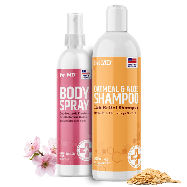 Pet MD Japanese Cherry Blossom Body Spray & Oatmeal + Aloe Shampoo