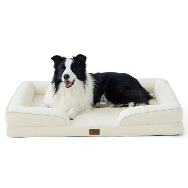 Bedsure Self Warming Orthopedic Dog Beds Large Sized Dog - Washable Large Dogs Bed Waterproof, Big Comfort Dogs Couch Sofa with Removable Cover, Pet Bed with Nonskid Bottom, Grey, Non-Electric