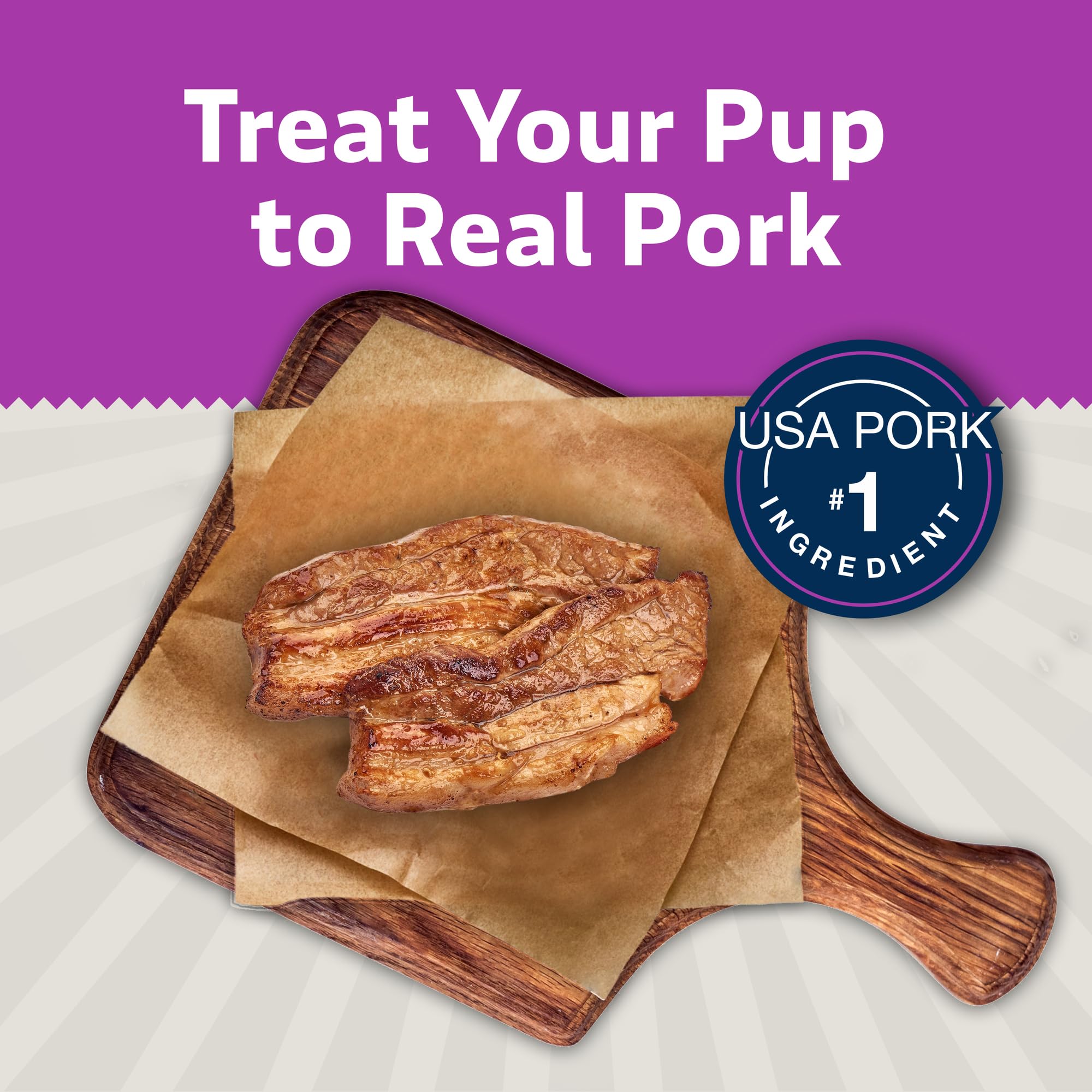 Blue Buffalo Sizzlers Bacon-Style Dog Treats with Real USA Pork, Original Flavor, 15-oz Bag