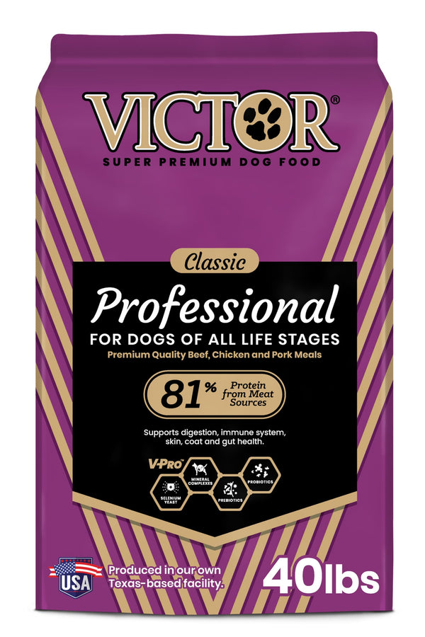 VICTOR Super Premium Dog Food – Professional Dry Dog Food – Super Premium Kibble with 26% Protein – Gluten-Free with Beef, Chicken & Pork Meals – for High Energy and Active Dogs & Puppies, 40lbs