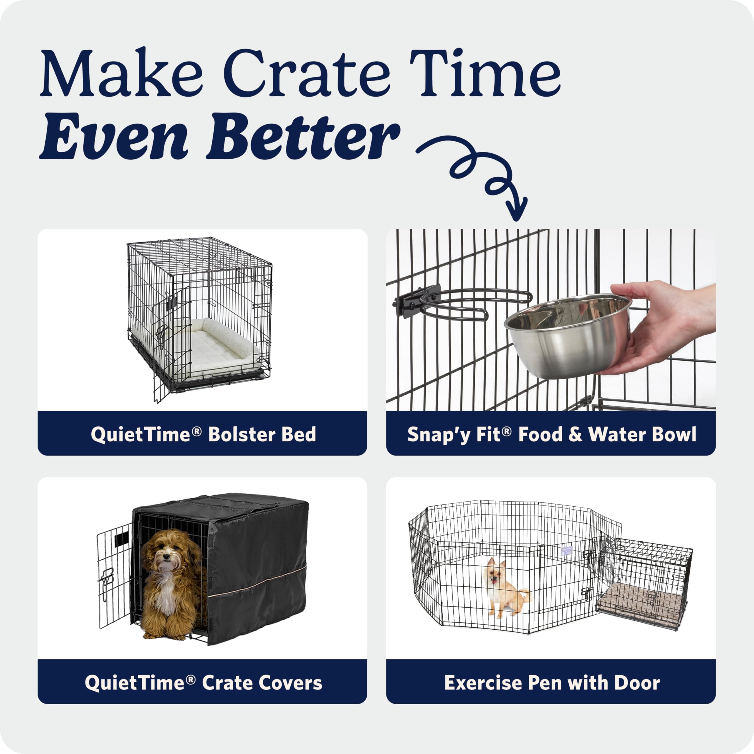 MidWest Homes for Pets 30-Inch iCrate for Medium Breeds, 21-40 lbs, Single Door Folding Dog Crate with Divider Panel, Leak-Proof Tray & Secure Latch, Portable, Durable & Easy to Assemble