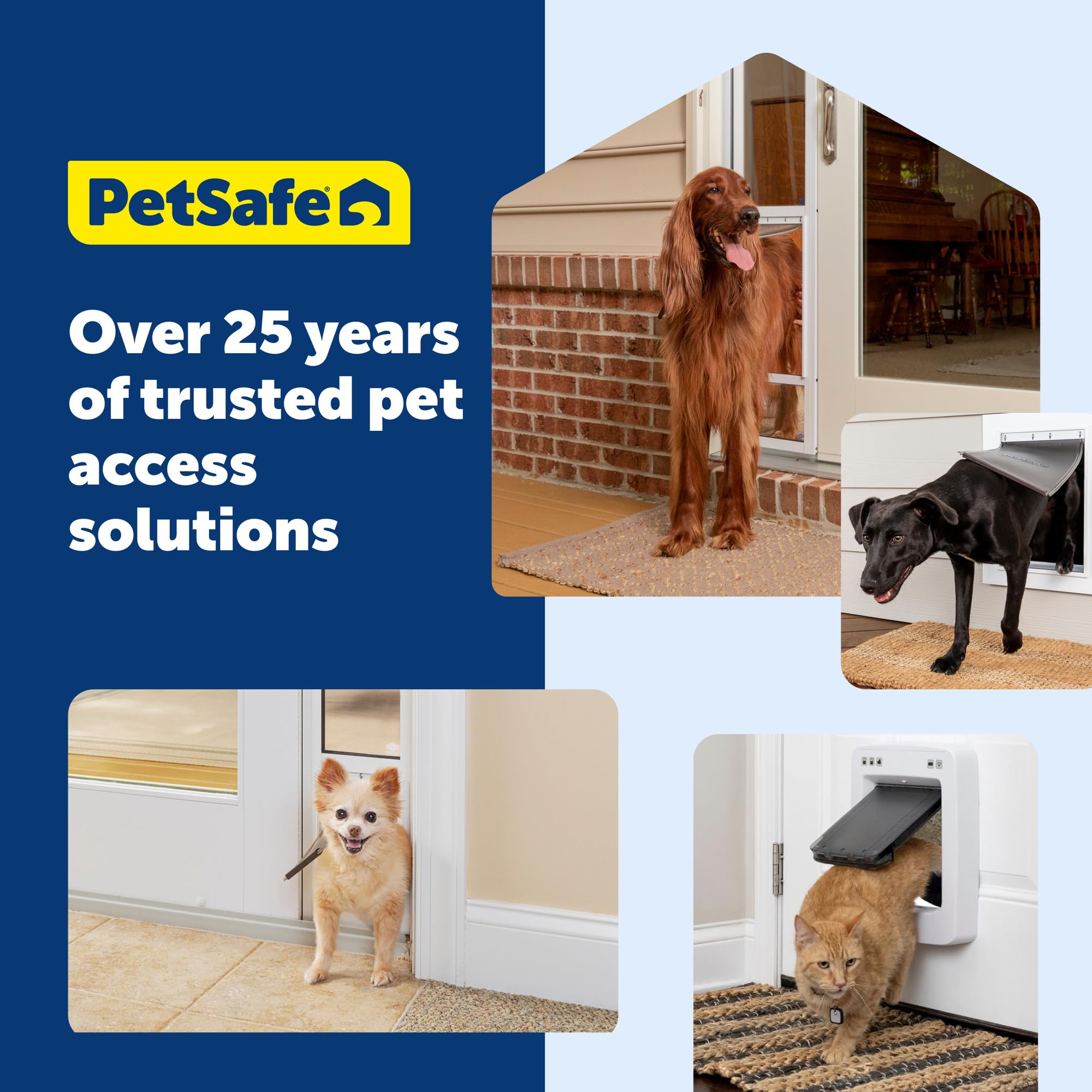PetSafe Never Rust Dog & Cat Plastic Door, Small, for Pets Up to 15 lb, Paintable, Easy DIY Installation, Closing Panel Included, Install in Interior & Exterior Doors or Walls, Durable