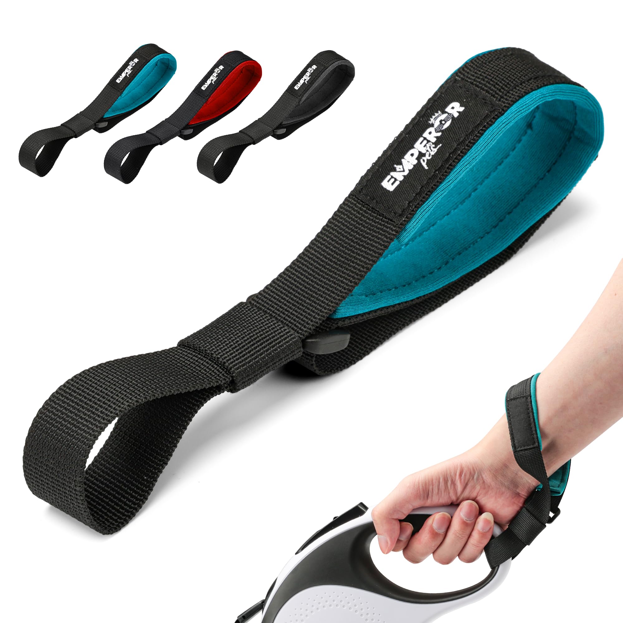 Retractable Dog Leash Add-On Accessory - Hand and Wrist Strap - for Greater Comfort, Loosen Grip for Your Hands and Better Control - Classic Blue